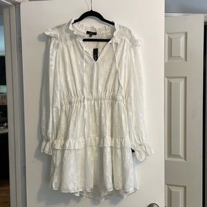 LULUs NWT White Peasant Sleeve Dress